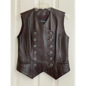 Lambskin Leather Vest w/lining and 2 pockets, S. M